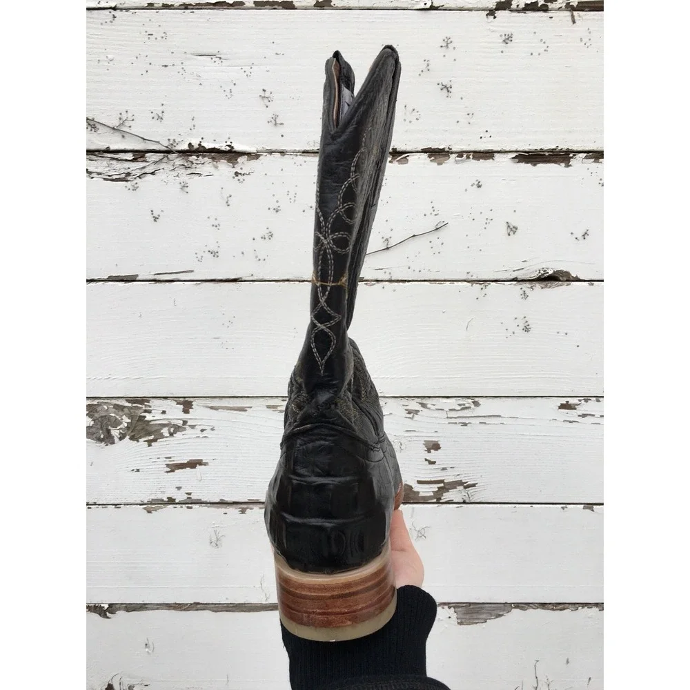 Men's Dario's Cowboy Boots Size 26.5 Black Leather
